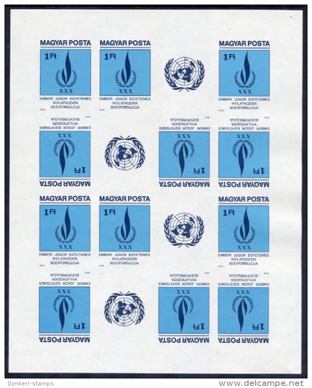 HUNGARY 1979 Declaration Of Human Rights Imperforate Sheetlet MNH / **..  Michel 3334B - Blocchi & Foglietti