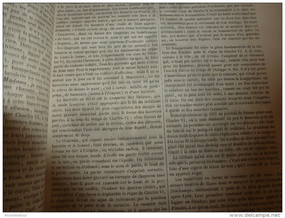 1847 MP Jean Sans Peur; Histoire Du Costume En France (civil,homme,Houppelande,Femmes;Château De Roquetaillade; Bréguet - 1800 - 1849