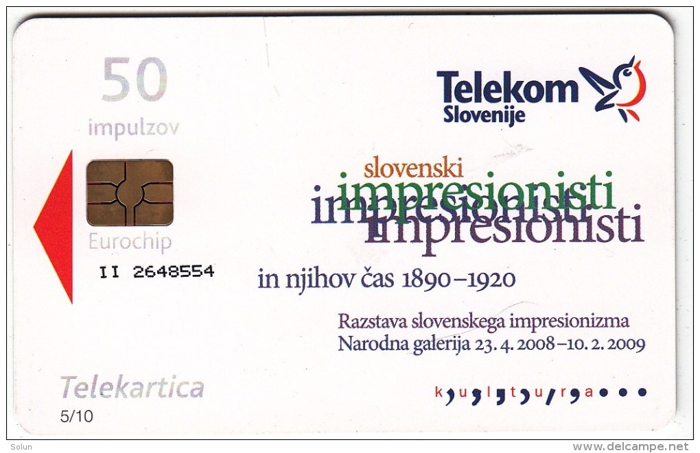 SLOVENIA SLOVENIJA PHONECARD 2008 SLOVENIAN IMPRESSIONISTS RIHARD JAKOPI&#268; BIRCHES IN AUTUMN TELEKOM CAT.NO. 747 - Slovenië