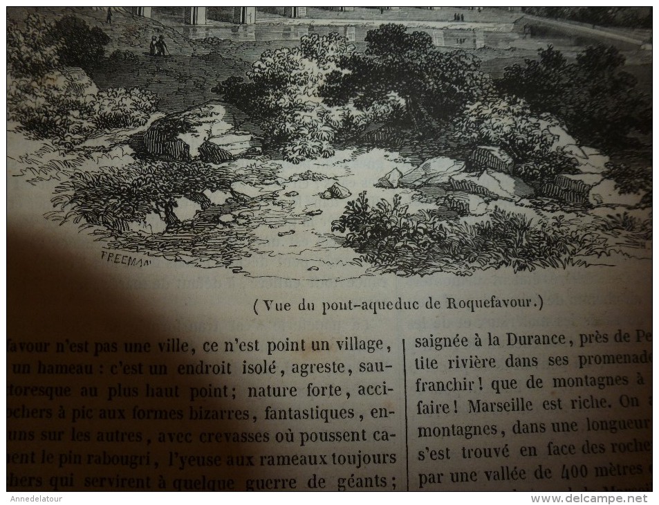 1847 MP Pont-aqueduc De ROQUEFAVOUR;Rue Faenza à Florence ; Les DRUIDES Et Les Tercets Des Bardes - 1800 - 1849