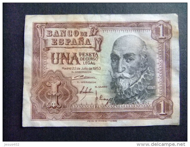 ESPAÑA BILLETE De 1 PESETA MARQUES DE SANTA CRUZ H4171027 MADRID 22/6/1953 Como Nuevo - 5 Pesetas