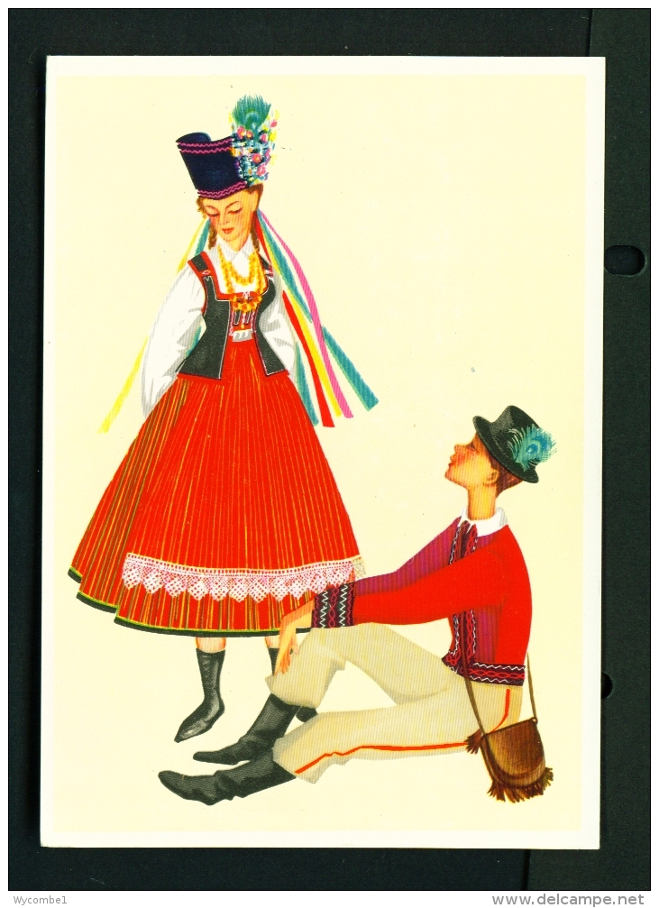 POLAND  -  Regional Costumes  Kurpie Region   Unused Postcard - Costumes