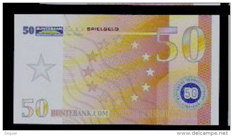 Spielgeld "BUNTEBANK" Typ B, 50 EURO, Training, Education, Play Money, 88 X 48 Mm, RRR, UNC, Billet Scolaire - Other & Unclassified