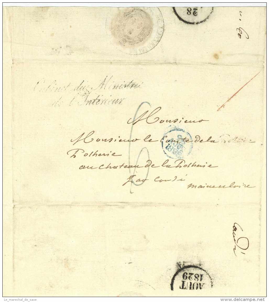 Francois-Regis De LA BOURDONNAYE (1767-1839) - Homme Politique - Paris 1829 - Chateau De La Potherie Anjou - Historische Dokumente