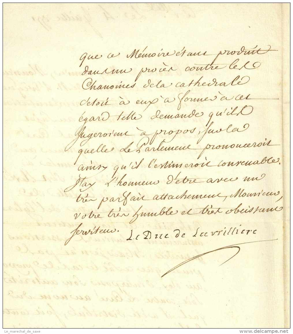 Louis III PHELYPEAUX (1705-1777) - Duc De La Vrilliere - Chancelier, Ministre - Versailles 1771 Reims - Historical Documents