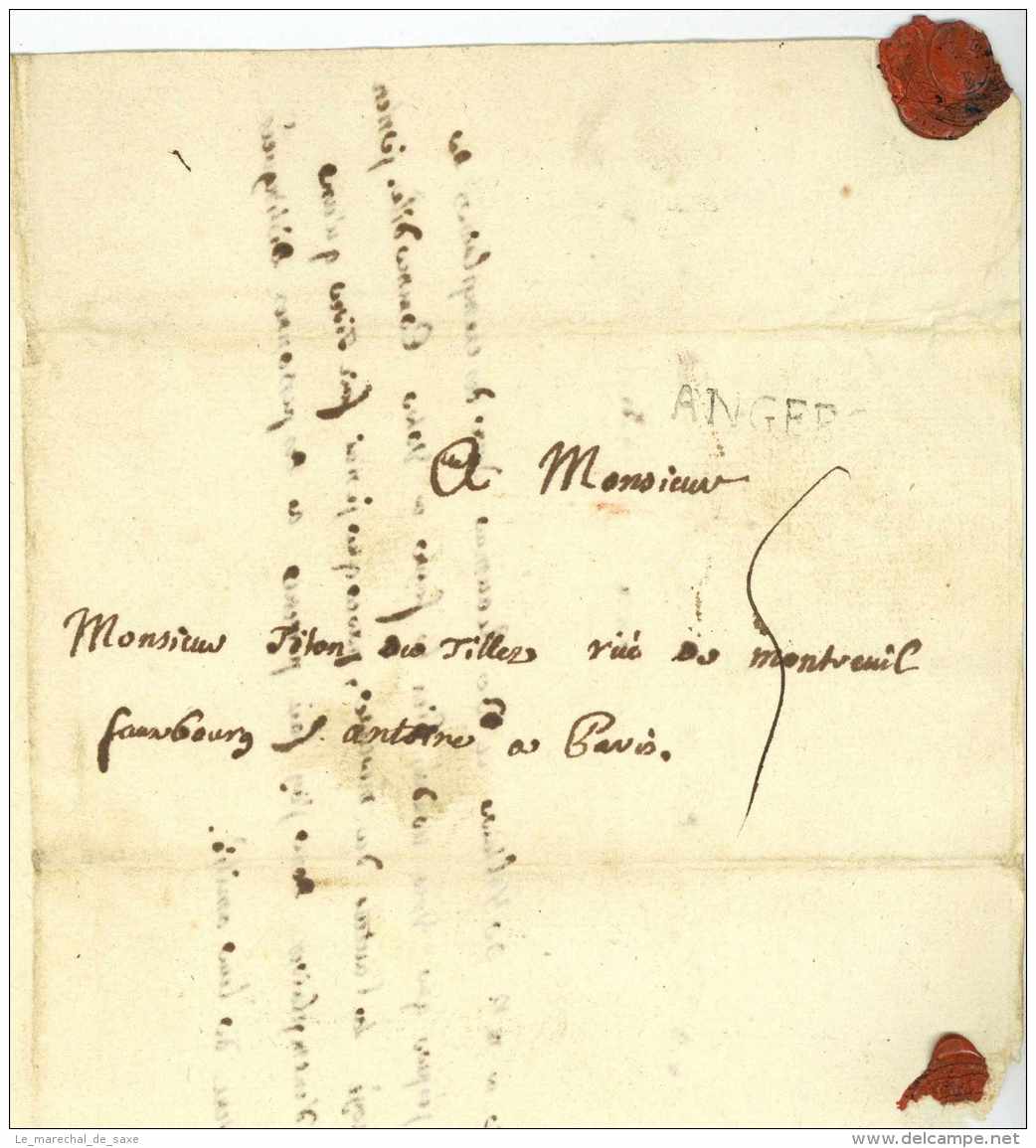 Jean-Pierre De COTELLE DE LA BLANDINIERE (1709-1795) - à Titon Du Tillet - ANGERS 1749 - Voltaire Reaumur - Historical Documents