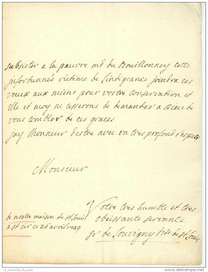LA MAISON ROYALE DE SAINT-LOUIS - Madeleine Bouvet De Louvigny (1706-1765) - Saint-Cyr 1749 - Historische Dokumente