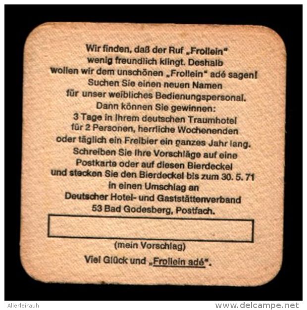 BIERDECKEL / BEER MAT / SOUS-BOCK:  Fräulein Adé - Sous-bocks