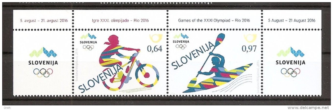 SLOVENIA 2016,NEW STAMPS 27.05, SPORT,OLYMPIC GAMES,RIO DE JENEIRO,MNH - Verano 2016: Rio De Janeiro