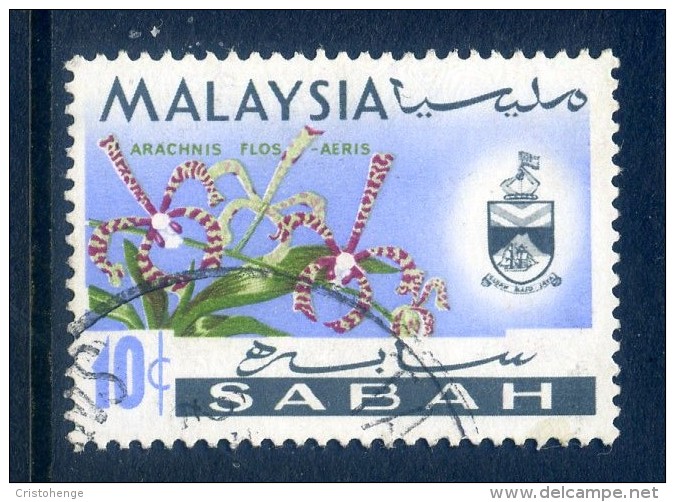 Sabah 1965-68 Orchids - 10c Value Used (SG 428) - Sabah