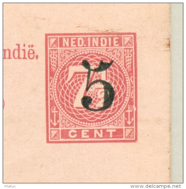 Nederlands Indië - 1908 - 5+5 Cent Op 7,5+7,5 Cent Opdruk Briefkaart G19b - Ongebruikt - Nederlands-Indië