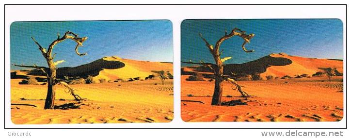 NAMIBIA - NAMIBIA TELECOM - DESERT: LOT OF 2 WITH DIFFERENT COLOUR AND CHIP - USATA (USED) -  RIF.  2486 - Namibië