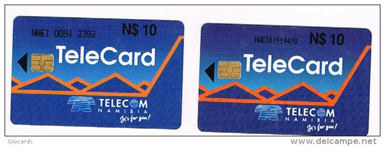 NAMIBIA - NAMIBIA TELECOM - DESERT: LOT OF 2 WITH DIFFERENT COLOUR AND CHIP - USATA (USED) -  RIF.  2486 - Namibia