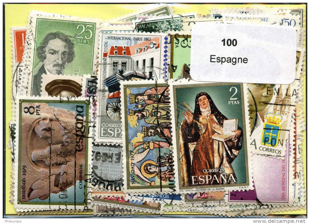 100 Timbres Thème Espagne - Collections