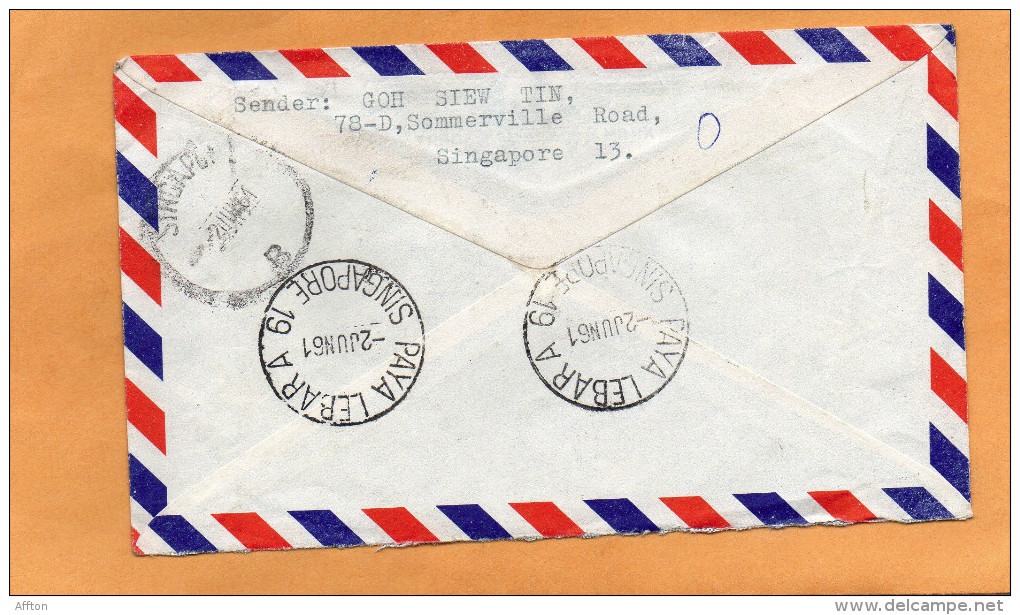 Singapore 16 1961 Registered Cover Mailed - Singapore (1959-...)