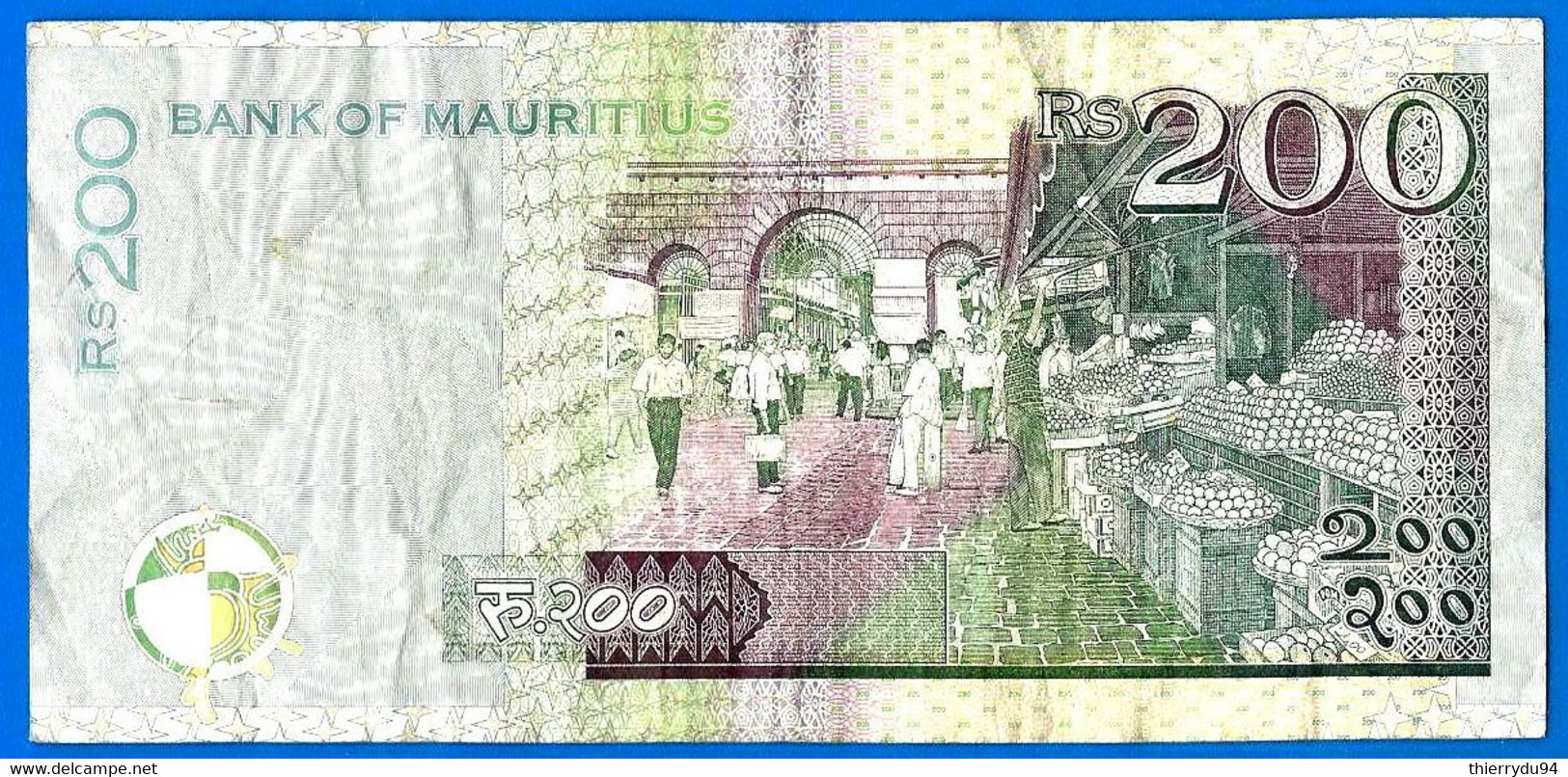 Maurice 200 Rupees 2013 Prefix BS Roupies Mauritius Island Paypal Bitcoin OK - Mauritius