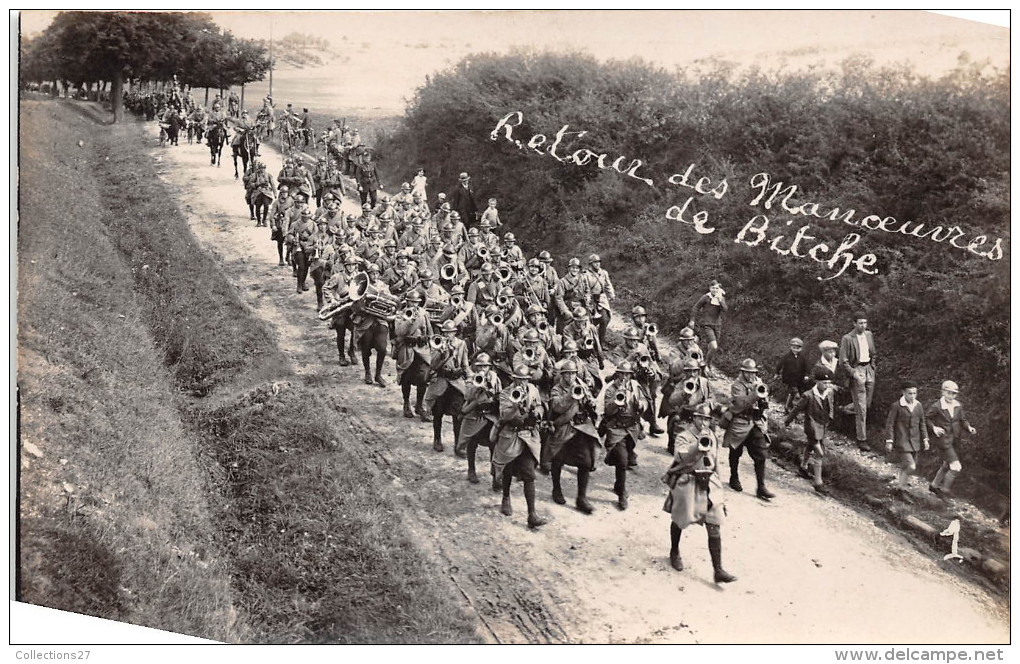 57- BITCHE - CARTE PHOTO - MILITAIRE - RETOUR DES MONOEUVRES DE BITCHE  (5) - Bitche