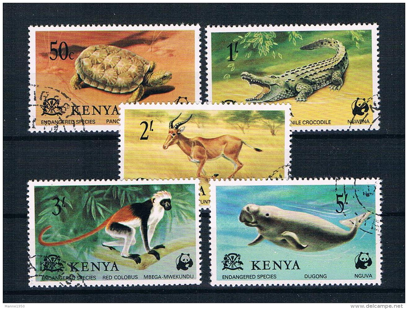 Kenia 1977 Tiere Mi.Nr. 87/91 Kpl. Satz Gest. - Kenia (1963-...)