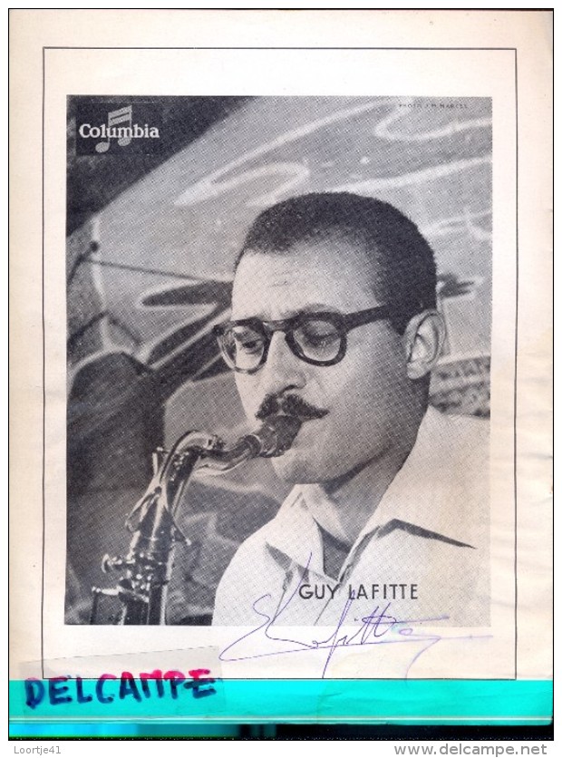 Handtekening Autographe Jazz - Sax - Guy Lafitte  - Page Programme - Autres & Non Classés