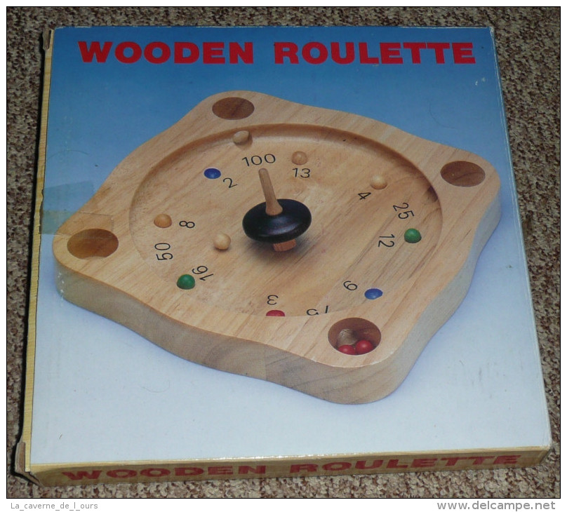 Rare Jeu De Toupie WOODEN Roulette Avec Bille Et Plateau En Bois, Arène, Jouet, Roulette Tyrolienne - Other & Unclassified