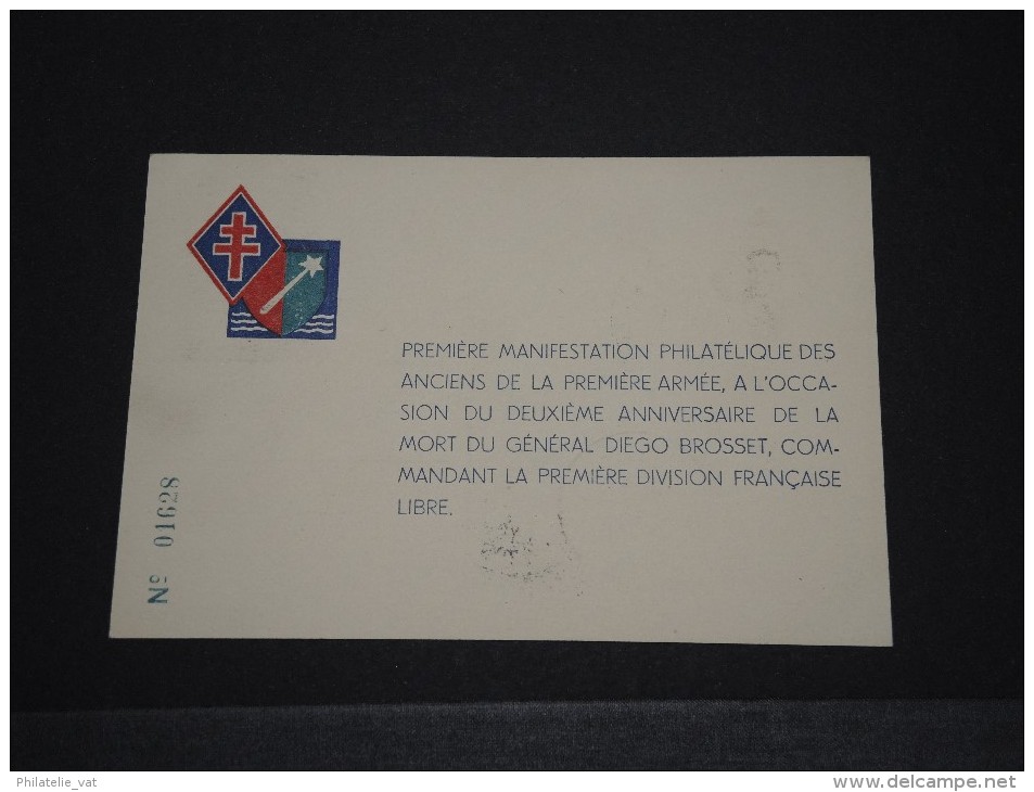 FRANCE - Carte Commémorative Amicale Des Anciens De La 1ère Armée - Nov 1946 - A Voir - P18612 - Guerre Mondiale (Seconde)