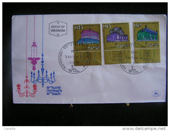 T-n°1 / Lot De 3 Envloppes  De 1970  /  Israel First Day Cover  -    Lot D´emvloppes Oblitérées - Collections, Lots & Séries