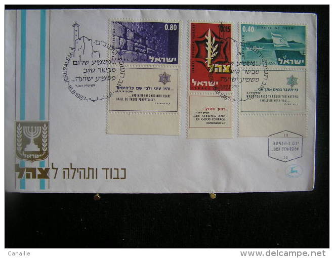 T-n°4 / Lot De 3 Enveloppes, Jerusalem De 1967  /  Israel First Day Cover  Jerusalem    -    Lot D´envloppes Oblitérées - Collections, Lots & Séries