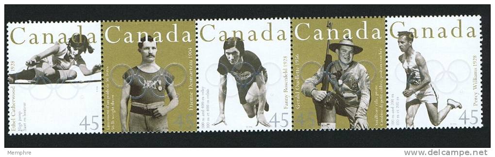 1996  Canadian Olympic Gold Medallists  Sc 1612a  MNH  Strip Of 5 Different - Unused Stamps