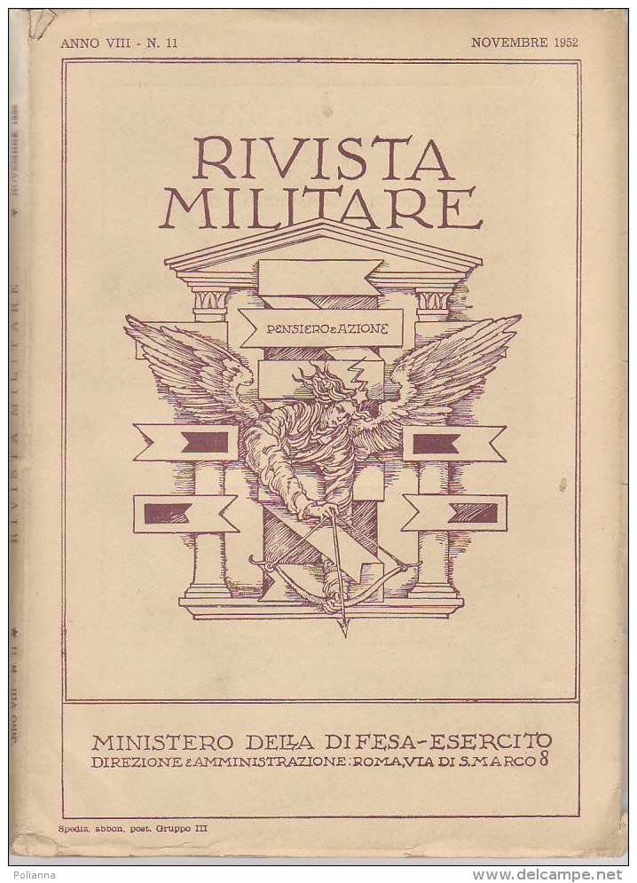 RA#61#15 RIVISTA MILITARE Nov 1952/MACCHINA DA SCRIVERE OLIVETTI LETTERA 22/OPERA NAZ.ASSISTENZA ORFANI MILITARI/ASMARA - Italiano