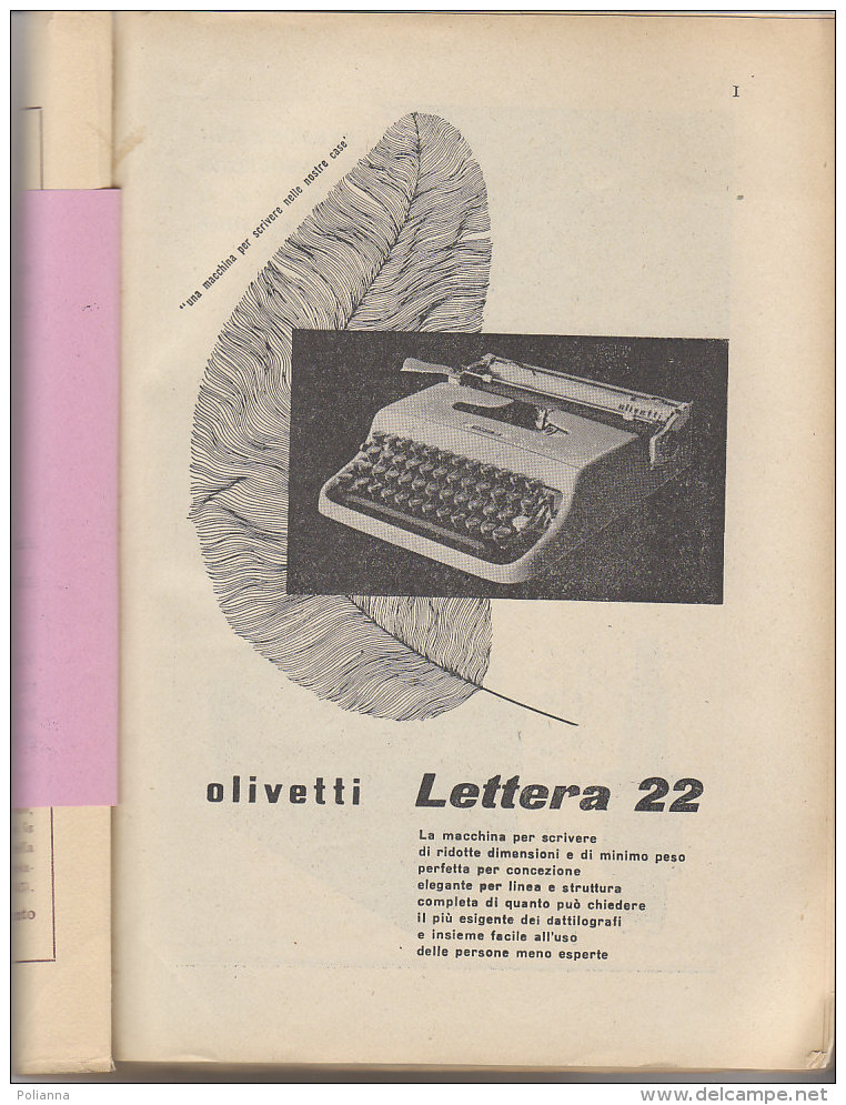 RA#61#15 RIVISTA MILITARE Nov 1952/MACCHINA DA SCRIVERE OLIVETTI LETTERA 22/OPERA NAZ.ASSISTENZA ORFANI MILITARI/ASMARA - Italiaans