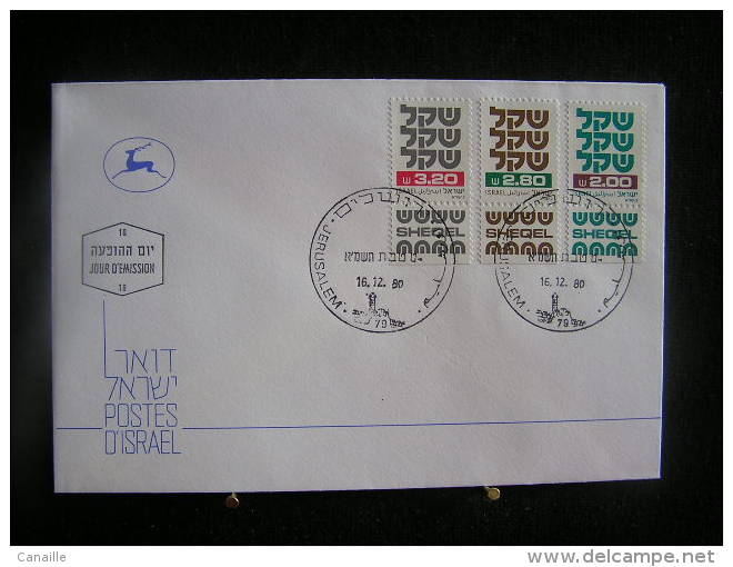 T-n°5 / Lot de 11 enveloppes, Jerusalem de 1980  /  Israel First Day Cover  Jerusalem    -    Lot d´envloppes oblitérées