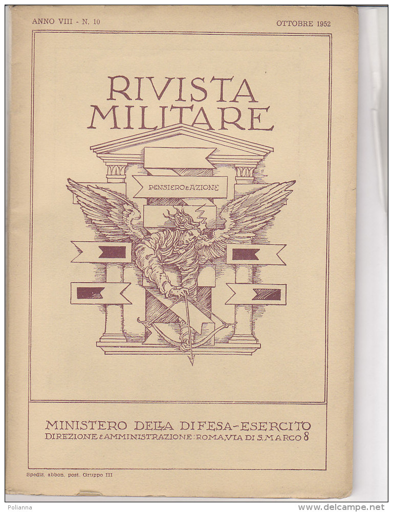 RA#61#16 RIVISTA MILITARE Ott 1952/MICHELIN X BIBENDUM/MOTO GUZZI/MICHELIN X BIBENDUM/ESERCITAZIONI ESERCITI S.U.A. E BR - Italiano