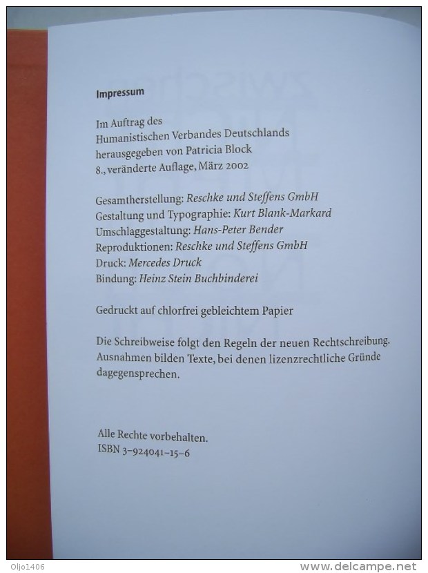 Zwischen Nicht Mehr Und Noch Nicht - Patricia Block - 2002 (Tn-Ho-1) - Saber