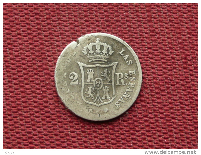 ESPAGNE Rare Monnaie De 2 Réales 1857 - Otros & Sin Clasificación