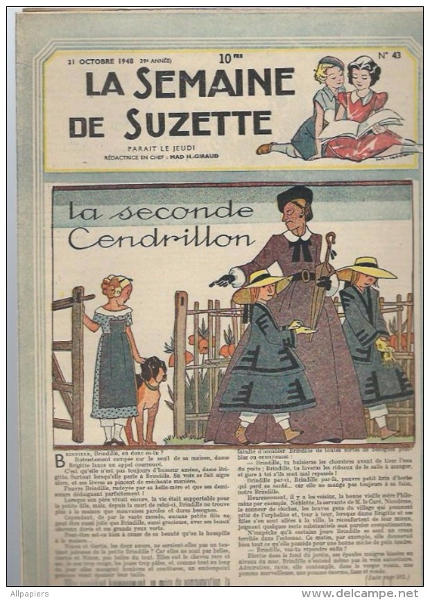 La Semaine De Suzette N°43 La Seconde Cendrillon - 7 Enfants Et L'âne - Les Jeux De Suzette De 1948 - La Semaine De Suzette