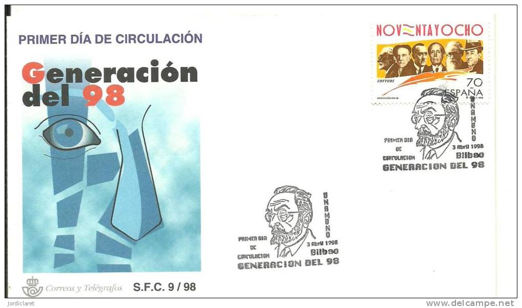 FDC MAT.ESPECIAL BILBAO 1998  UNAMUNO - FDC