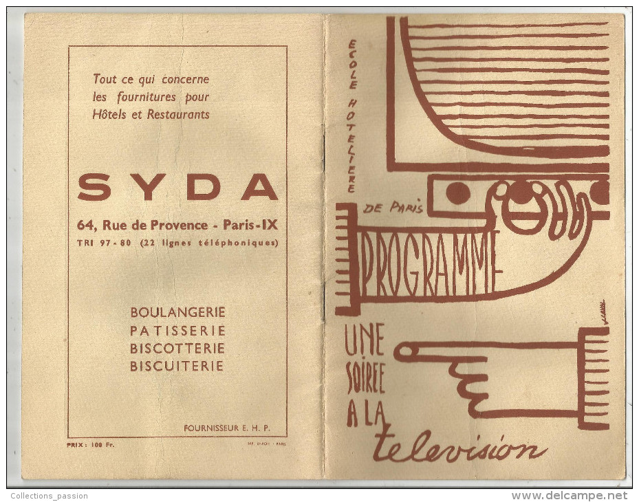 G-I-E , Programme , école Hotelière De Paris , Une Soirée à La Télévision , 4 Scans , 16 Pages , Frais Fr : 1.75€ - Programmi