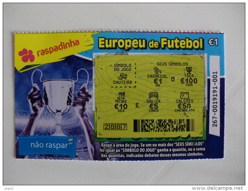 Loterie/ Lottery/ Loteria/ Lotaria Instant Instantânia Raspadinha  Jogo Nº 267 Europeu De Futebol Portugal - Lotterielose