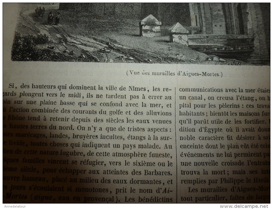 1847 MP Vue Des Murailles D' Aigues-Mortes (avec Gravure) ; Modes De L'habillement à Strasbourg En 1706 (avec Gravures) - 1800 - 1849