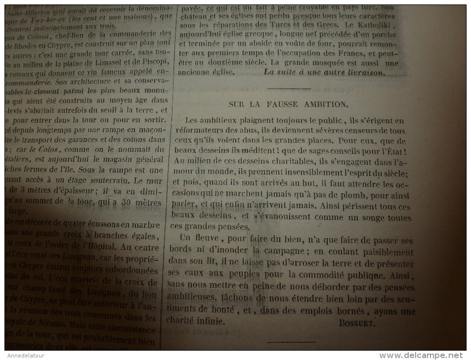 1847 MP Abbaye De Lapaïs (île De Chypre) La Fausse Ambition; Lois Des Naissances Et Mortalité...etc - 1800 - 1849