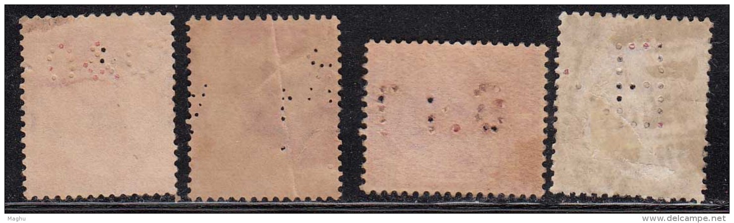 4 Perfins Perfin British India Used , - Perforiert/Gezähnt