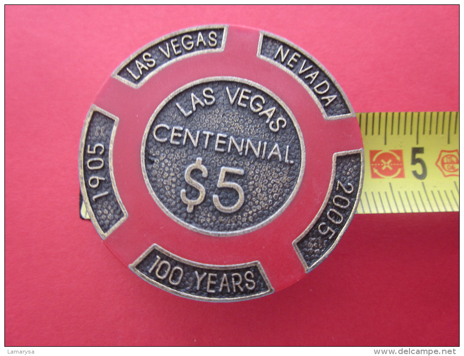 Lot 5 Jetons Slot Casino:Las Vegas Nevada 100 years Centennial Centenaire 100 ans 1905/2005+jeu de cartes playing card