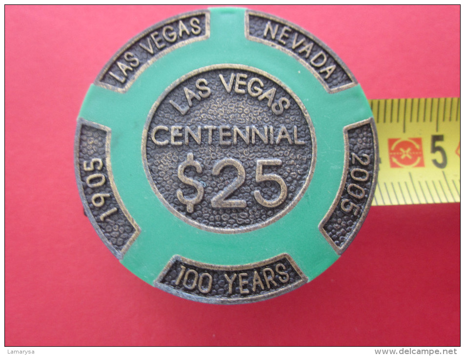 Lot 5 Jetons Slot Casino:Las Vegas Nevada 100 years Centennial Centenaire 100 ans 1905/2005+jeu de cartes playing card
