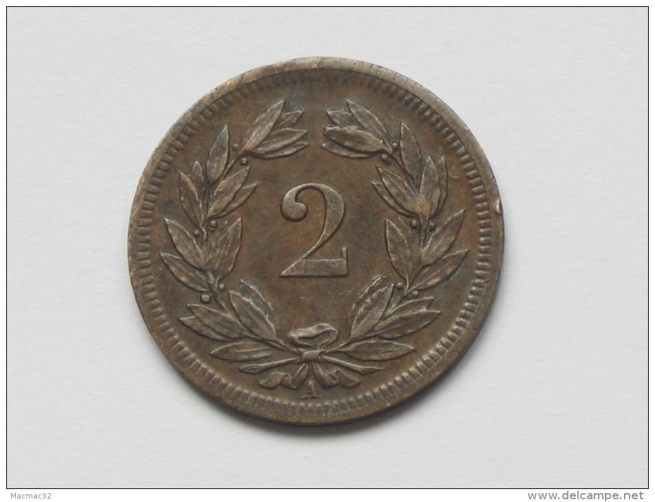 2 Centimes 1850 A  - Suisse - Switzerland   ***** EN ACHAT IMMEDIAT ***** Très Jolie Monnaie !! - Otros & Sin Clasificación