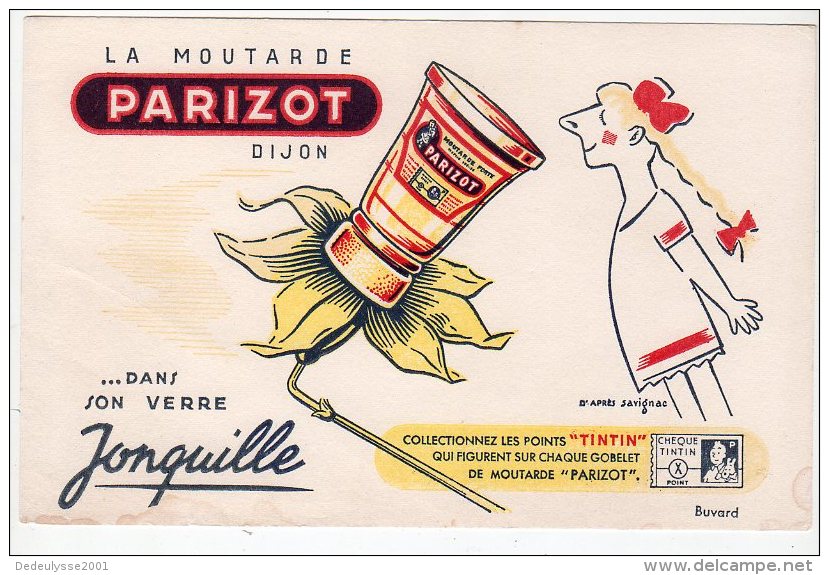 Mai16    74877     Buvard  La Moutarde Parizot Dijon  Signé Savignac - Moutardes