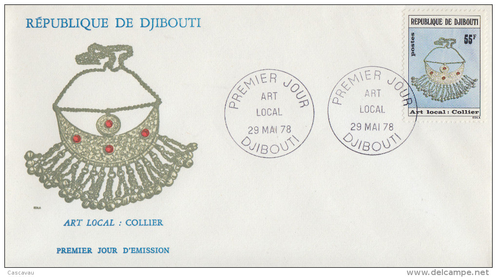 Enveloppe  FDC  1er  Jour    REPUBLIQUE   De   DJIBOUTI   Art  Local : COLLIER   1978 - Djibouti (1977-...)