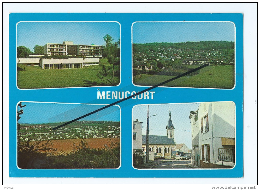 CPM -  Menucourt  -  Centre De Rééducation De La Chataignerie  -  Vue Générale  -  Eglise St Léger - Menucourt