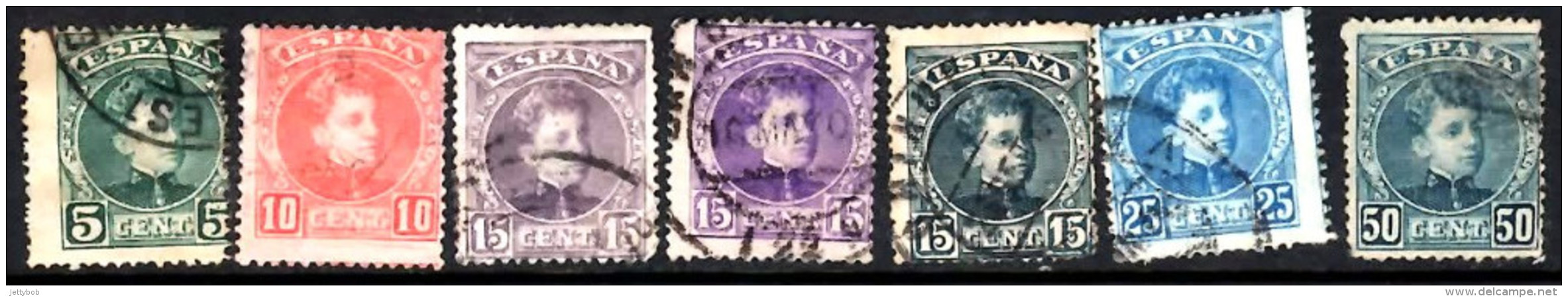 SPAIN 1901 Alfonso XIII 7 Values Used - Used Stamps