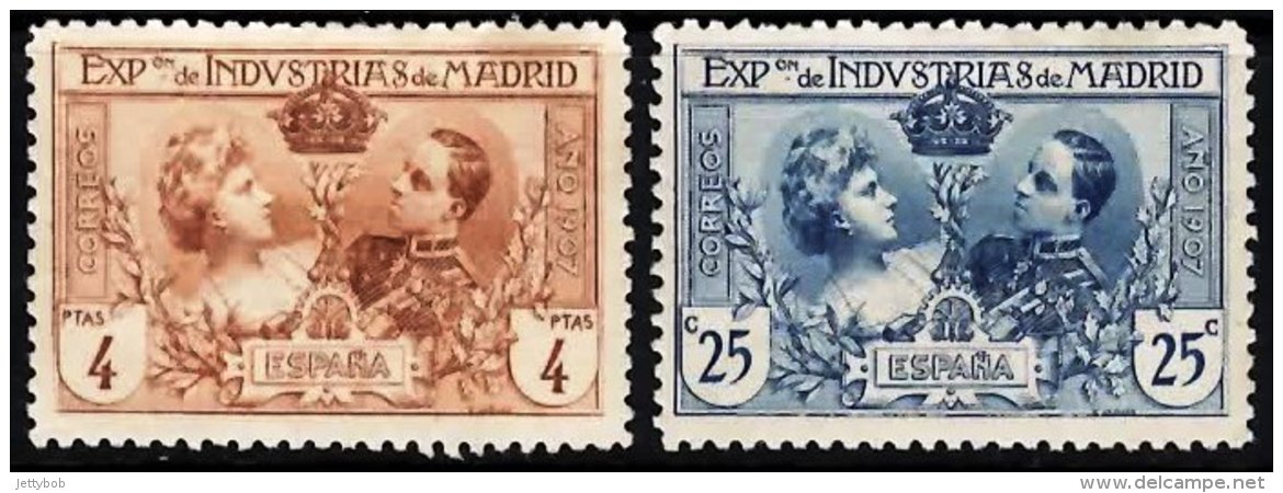 SPAIN 1907 Industrial Exhibition Madrid 25c, 4p Mint - Unused Stamps