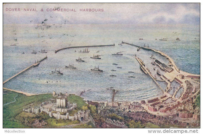 GB DOVER / Dover Naval And Commercial Harbours / CARTE COULEUR - Dover